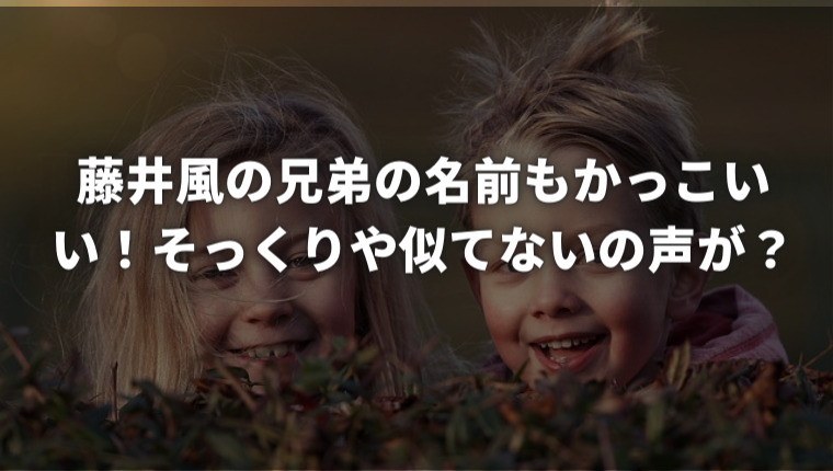 藤井風の兄弟の名前もかっこいい！そっくりや似てないの声が？